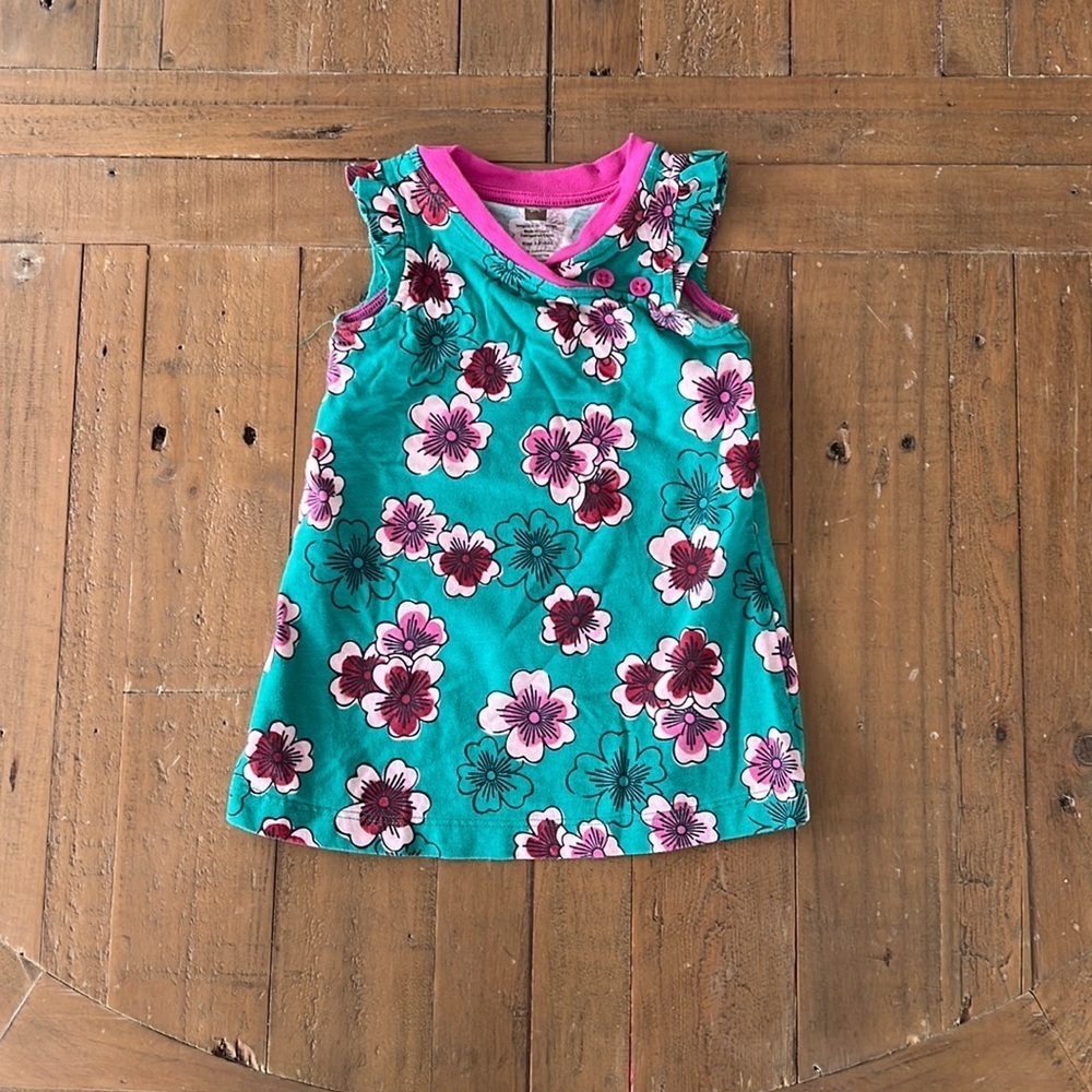 Tea Collection teal floral dress